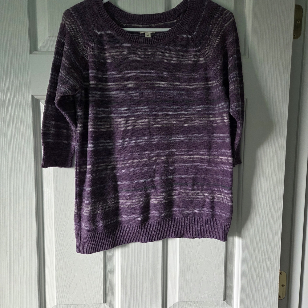 Chic Purple Striped Women's Sweater